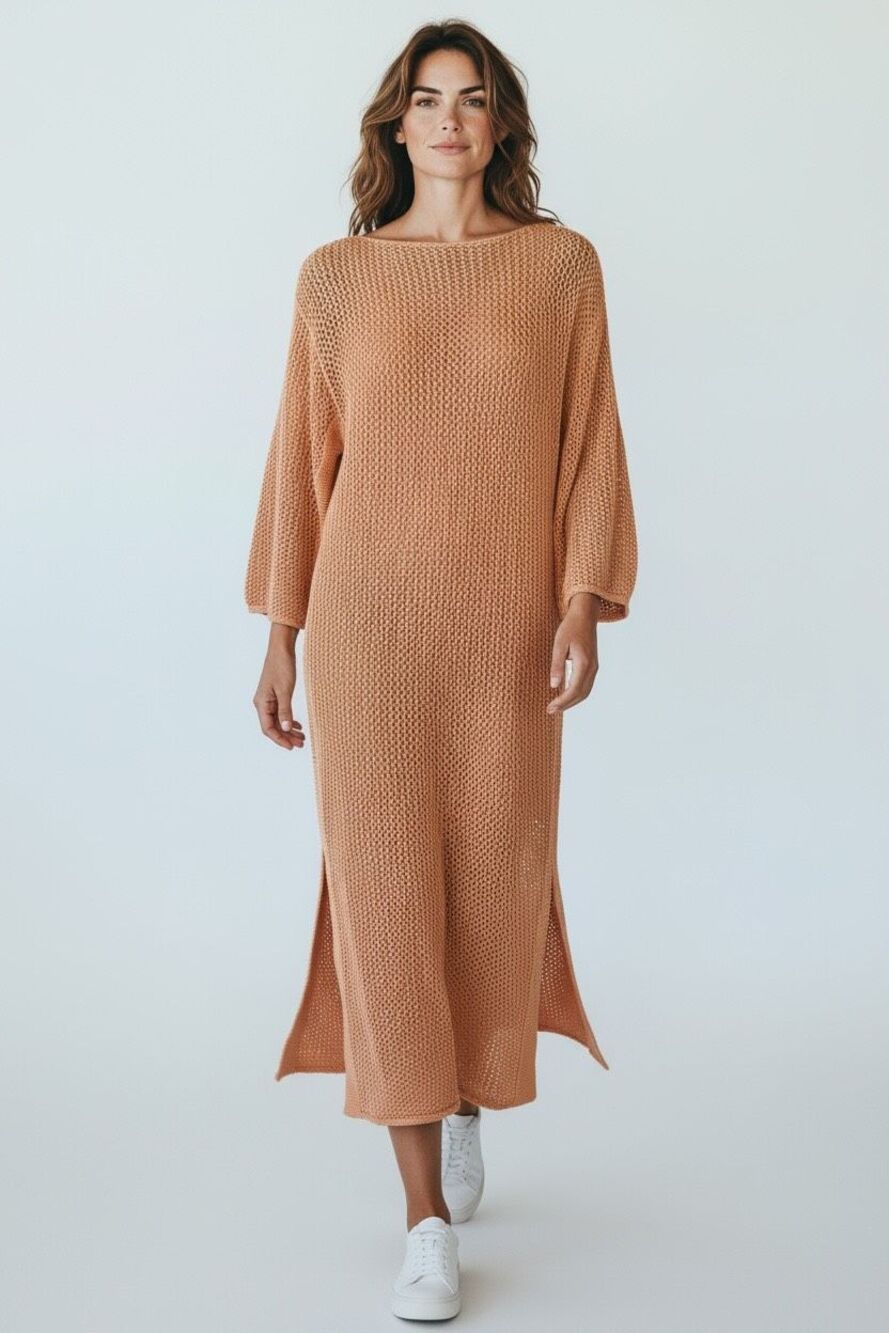 YFB Young Fabulous & Broke Women's Coral Crochet Maxi Dress Cover-up Large NWT